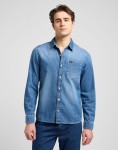KOSZULA LEE 112370551 LEESURE SHIRT MID BLUE DENIM