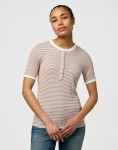 KOSZULKA WRANGLER 112370741 FEMME KNIT HENLEY COGNAC