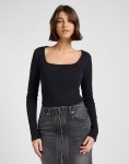 KOSZULKA LEE 112370951 LS SQUARE NECK BLACK