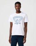 KOSZULKA WRANGLER 112371475 AMERICANA TEE WORN WHITE