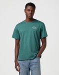 KOSZULKA WRANGLER 112371491 EMBROIDERY TEE BISTRO GREEN