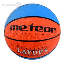 Piłka Koszykowa Meteor Layup 3 niebiesko-pomarańczowa 07067 Meteor