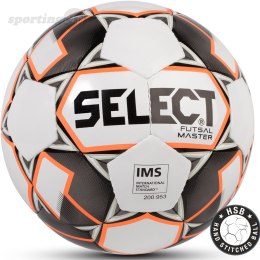 Piłka nożna Select Futsal Master IMS 2018 Hala biało-pomarańczowo-czarna 14258 Select