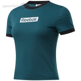 Koszulka damska Reebok Training Essentials Linear Logo Slim zielona FK6679 Reebok