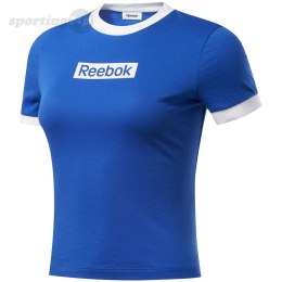 Koszulka damska Reebok Training Essentials Linear Logo Tee niebiesko-biała FK6682 Reebok