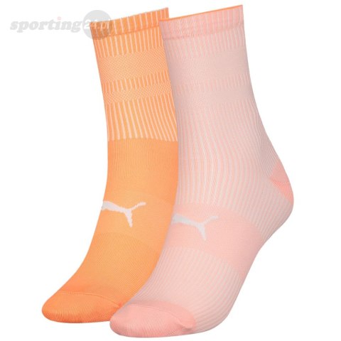Skarpetki damskie Puma Sock Structure pomarańczowe/jasnoróżowe 907622 01