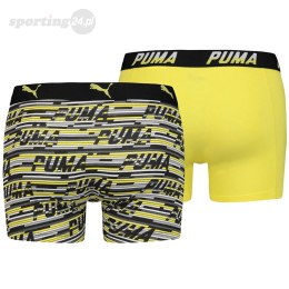 Bokserki męskie Puma Logo Aop żółto-szare 907596 02 Puma