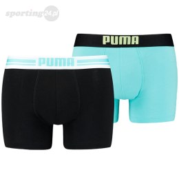 Bokserki męskie Puma Placed Logo Boxer 2P błękitne, czarne 906519 10 Puma