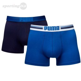 Bokserki męskie Puma Placed Logo Boxer 2P niebieskie, granatowe 906519 01 Puma