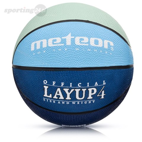Piłka koszykowa Meteor LayUp 4 niebiesko-granatowo-zielona 07077 Meteor