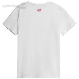 Koszulka dla dziewczynki 4F biała HJZ21 JTSD002A 10S 4F