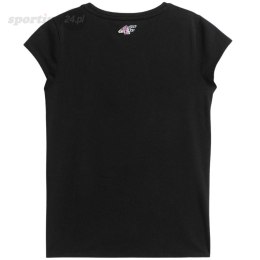 Koszulka dla dziewczynki 4F głęboka czerń HJL22 JTSD010 20S 4F