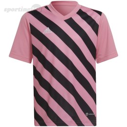 Koszulka dla dzieci adidas Entrada 22 Graphic Jersey różowo-czarna HC2632 Adidas teamwear