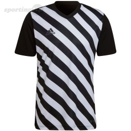 Koszulka męska adidas Entrada 22 Graphic Jersey czarno-biała HF0126 Adidas teamwear