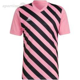 Koszulka męska adidas Entrada 22 Graphic Jersey różowo-czarna HC2633 Adidas teamwear
