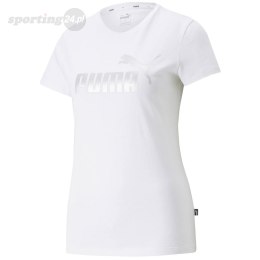 Koszulka damska Puma ESS+ Metallic Logo Tee biała 848303 02 Puma