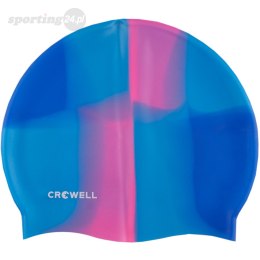 Czepek pływacki silikonowy Crowell Multi Flame niebiesko-różowy kol.09 Crowell