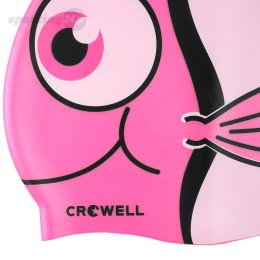 Czepek pływacki silikonowy dla dzieci Crowell Nemo Jr różowy Crowell