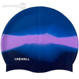 Czepek pływacki silikonowy Crowell Multi Flame niebiesko-fioletowy kol.21 Crowell