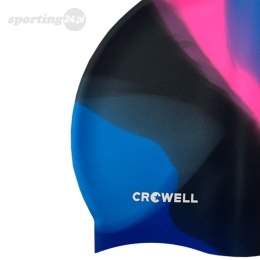 Czepek pływacki silikonowy Crowell Multi Flame niebiesko-różowo-czarny kol.17 Crowell
