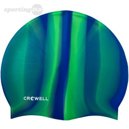 Czepek pływacki silikonowy Crowell Multi Flame niebiesko-zielony kol.12 Crowell