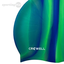 Czepek pływacki silikonowy Crowell Multi Flame niebiesko-zielony kol.12 Crowell