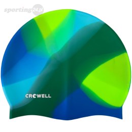 Czepek pływacki silikonowy Crowell Multi Flame zielono-niebieski kol.20 Crowell