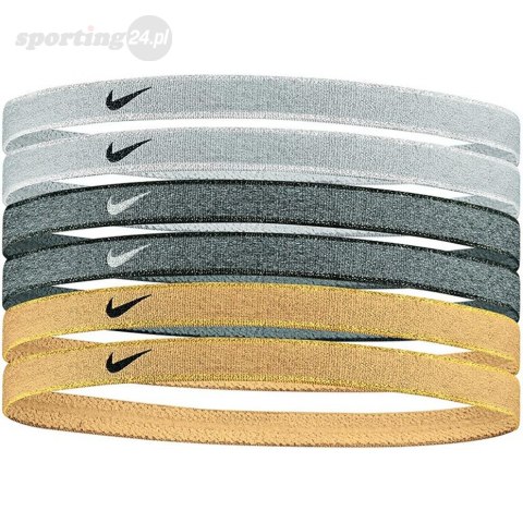 Opaski na głowę Nike Headbands 6 szt. srebrno-złoto-czarne N1002008097OS Nike Football