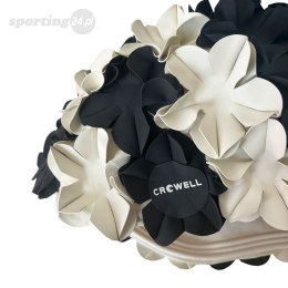 Czepek pływacki Crowell Kwiaty Flower biało-czarny kol.2 Crowell