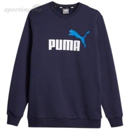 Bluza męska Puma ESS+ 2 Col Big Logo Crew FL granatowa 586762 07 Puma