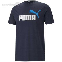 Koszulka męska Puma ESS+ 2 Col Logo Tee granatowa 586759 07 Puma