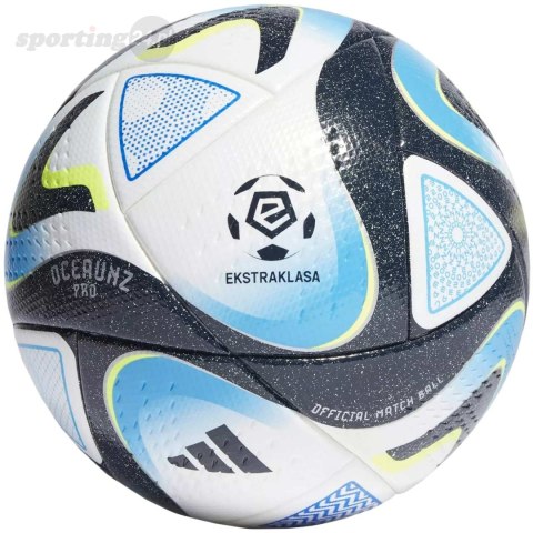 Piłka nożna adidas Ekstraklasa Pro biało-niebiesko-czarna IQ4933 Adidas teamwear