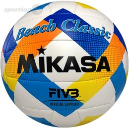 Piłka siatkowa plażowa Mikasa Beach Classic biało-niebiesko-żółta BV543C-VXA-Y Mikasa
