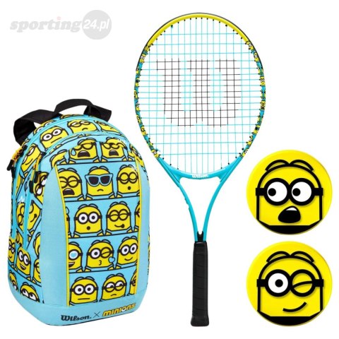 Rakieta do tenisa ziemnego Wilson Minions 2.0 Junior Kit 25 z plecakiem 3 7/8 niebiesko-żółta WR097510F Wilson