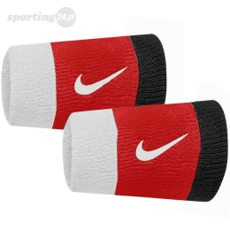 Frotki na nadgarstek Nike szerokie Swoosh 2 szt. biało-czerwono-czarne N0001586118OS Nike