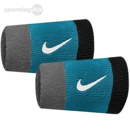 Frotki na nadgarstek Nike szerokie Swoosh 2 szt. szaro-niebiesko-czarne N0001586017OS Nike