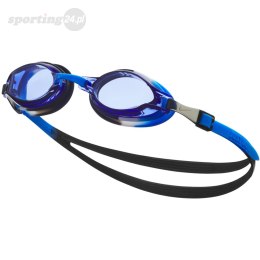 Okulary pływackie Nike Os Chrome Junior 8-14 lat niebiesko-biało-czarne NESSD128-458 Nike