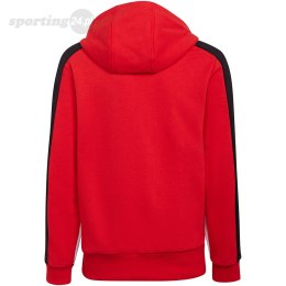 Bluza dla dzieci adidas Colorblock Fleece Hoodie czerwona HC5657 Adidas