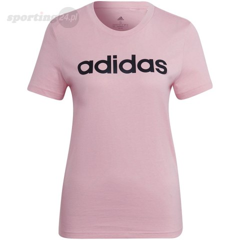 Koszulka damska adidas Loungwear Essentials Slim Logo Tee różowa HD1681 Adidas