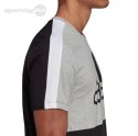 Koszulka męska adidas Essentials Colorblock Single Jersey Tee czarno-szara HE4334 Adidas