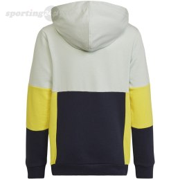 Bluza dla dzieci adidas Colourblock Hoodie szaro-żółto-czarna HN8567 Adidas