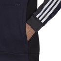 Bluza męska adidas Essentials Colorblock Fleece Full-Zip Hoodie szaro-granatowa HK2879 Adidas