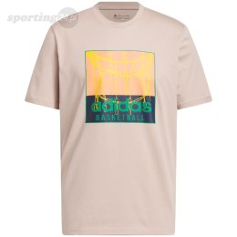 Koszulka męska adidas Chain Net Basketball Graphic Tee beżowa IC1863 Adidas