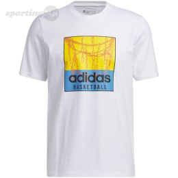 Koszulka męska adidas Chain Net Basketball Graphic Tee biała IC1861 Adidas