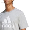 Koszulka męska adidas Essentials Single Jersey 3-Stripes Tee szara IC9350 Adidas