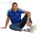 Koszulka męska adidas Essentials Single Jersey 3-Stripes niebieska IC9338 Adidas