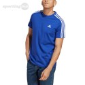 Koszulka męska adidas Essentials Single Jersey 3-Stripes niebieska IC9338 Adidas