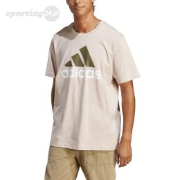 Koszulka męska adidas Essentials Single Jersey Big Logo Tee kremowa IC9356 Adidas