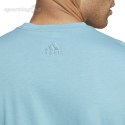 Koszulka męska adidas Essentials Single Jersey Linear Embroidered Logo Tee błękitna IC9287 Adidas