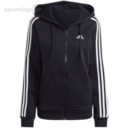 Bluza damska adidas Essentials 3-Stripes Full-Zip Fleece czarna HZ5743 Adidas